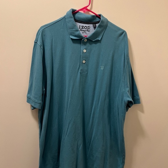IZOD Men's Teal Polo Shirt - Picture 1 of 3